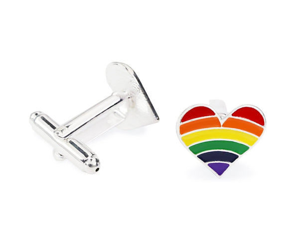 Rainbow Heart Cufflinks - We Are Pride Wholesale