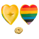 Bulk Rainbow Heart Silicone Pins, LGBTQ Gay Pride Awareness Lapel Pins