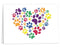 Bulk Rainbow Paw Print Heart Note Cards for LGBTQ Gay Pride Awareness