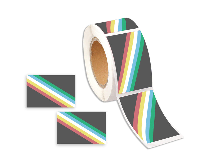 Rectangle Gay PRIDE Disability Flag Stickers, Disability Flag