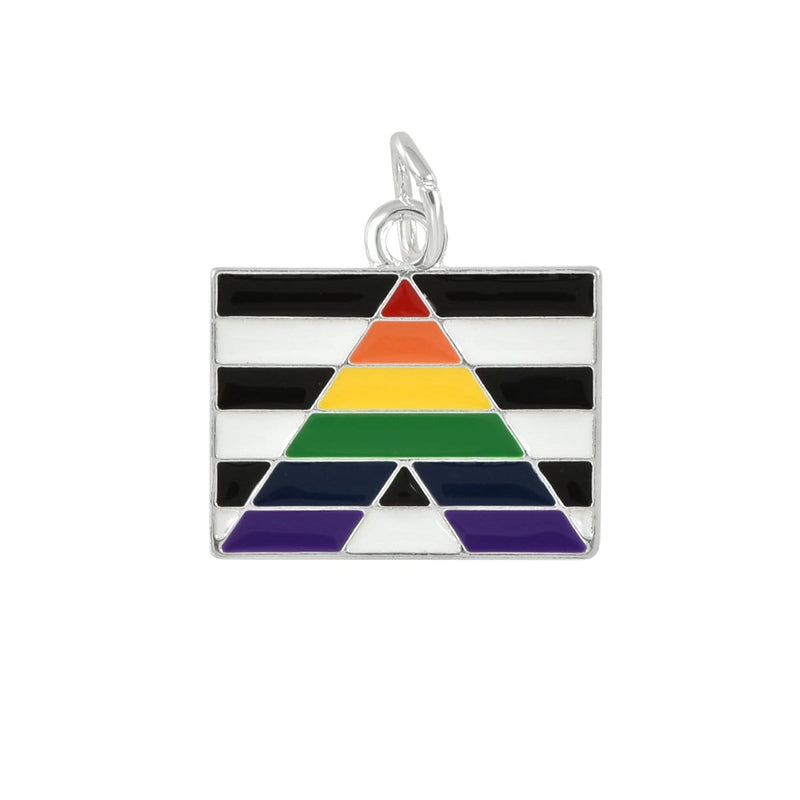 Rectangle Straight Ally LGBTQ Pride Charms - We Are Pride Wholesale