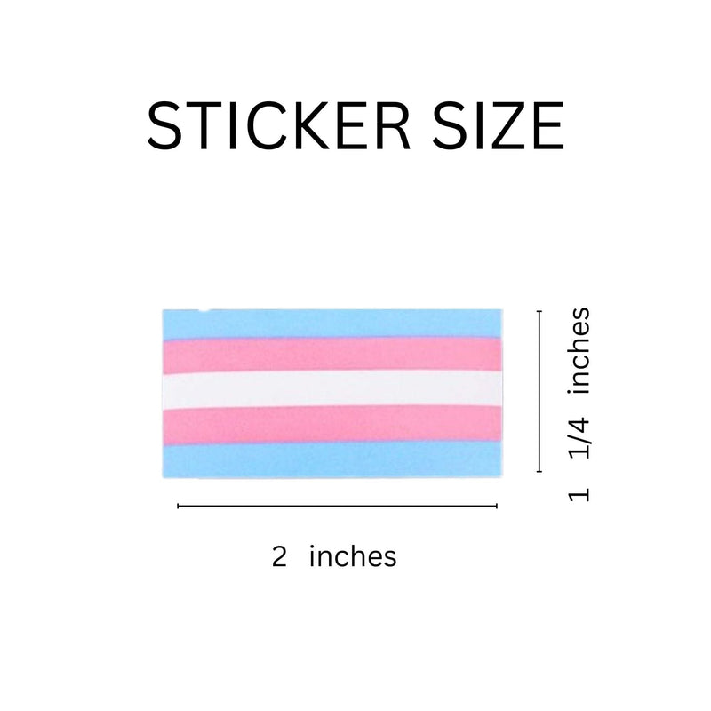 Rectangle Transgender Pride Stickers (250 per Roll)