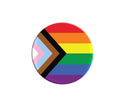 Round Daniel Quasar "Progress Pride" Rainbow Flag Button Pins - We Are Pride Wholesale