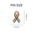 Satin Rainbow Striped Ribbon Pins in Bulk, Wholesale Prices.