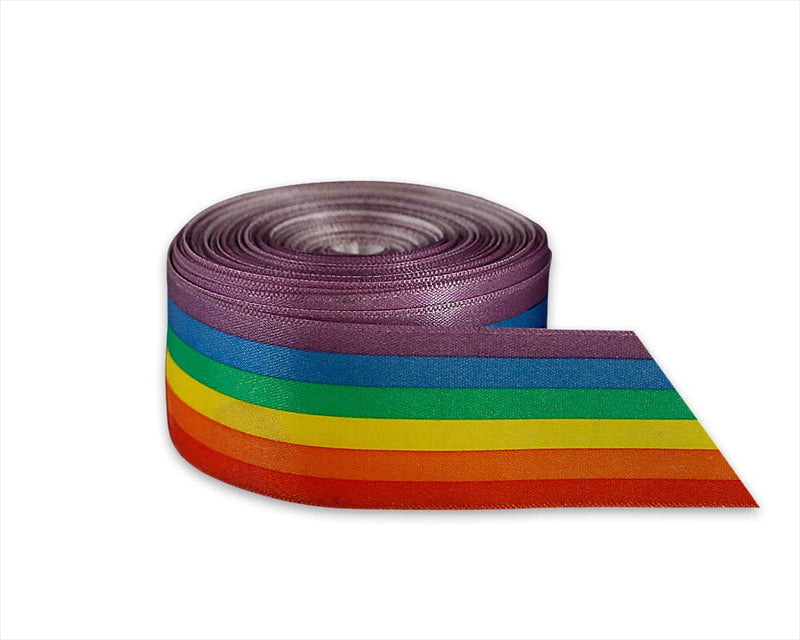 Satin Striped Bulk Rainbow Ribbon By The Yard, LGBTQ Gay Pride – We are  Pride