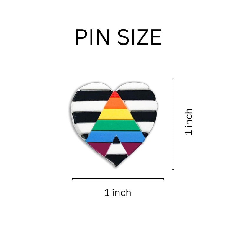 Straight Ally Allies LGBTQ Gay Pride Heart Silicone Pins - We Are Pride Wholesale