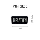 They Them Black Rectangle Silicone Pronoun Pins for Gay Pride