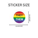 They Them Pronoun Rainbow Stickers for Gay Pride, LGBTQ Rainbow Flag Pronoun - We Are Pride