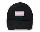 Bulk Embroidered Transgender Flag Baseball Hats in Black - We Are Pride Wholesale