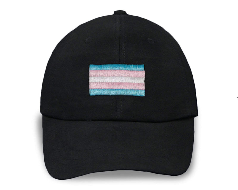Bulk Transgender Flag Baseball Hats in Black, Wholesale Transgender ...