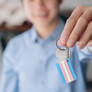 Transgender Flag Silicone Key Chains, Cheap Gay Pride Jewelry