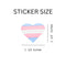 Transgender Heart Shaped Stickers, LGBTQ Gay Pride Awareness